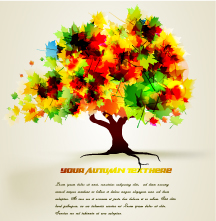 free vector Autumn trees cartoon background pattern vector
